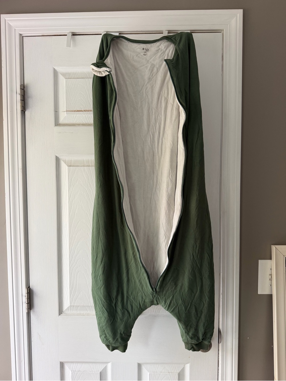 Kyte BABY Olive Green and Cream Footed One-Piece Sleep Sack